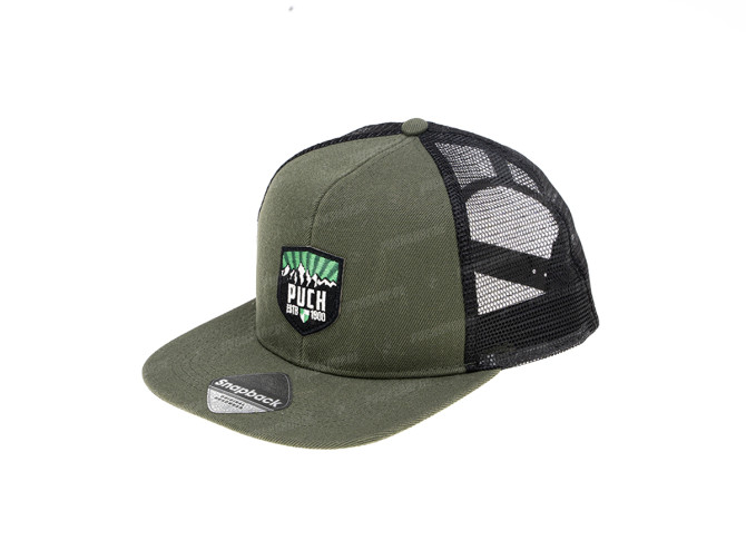 Cap Trucker Snapback with Puch logo patch olive green / black  main